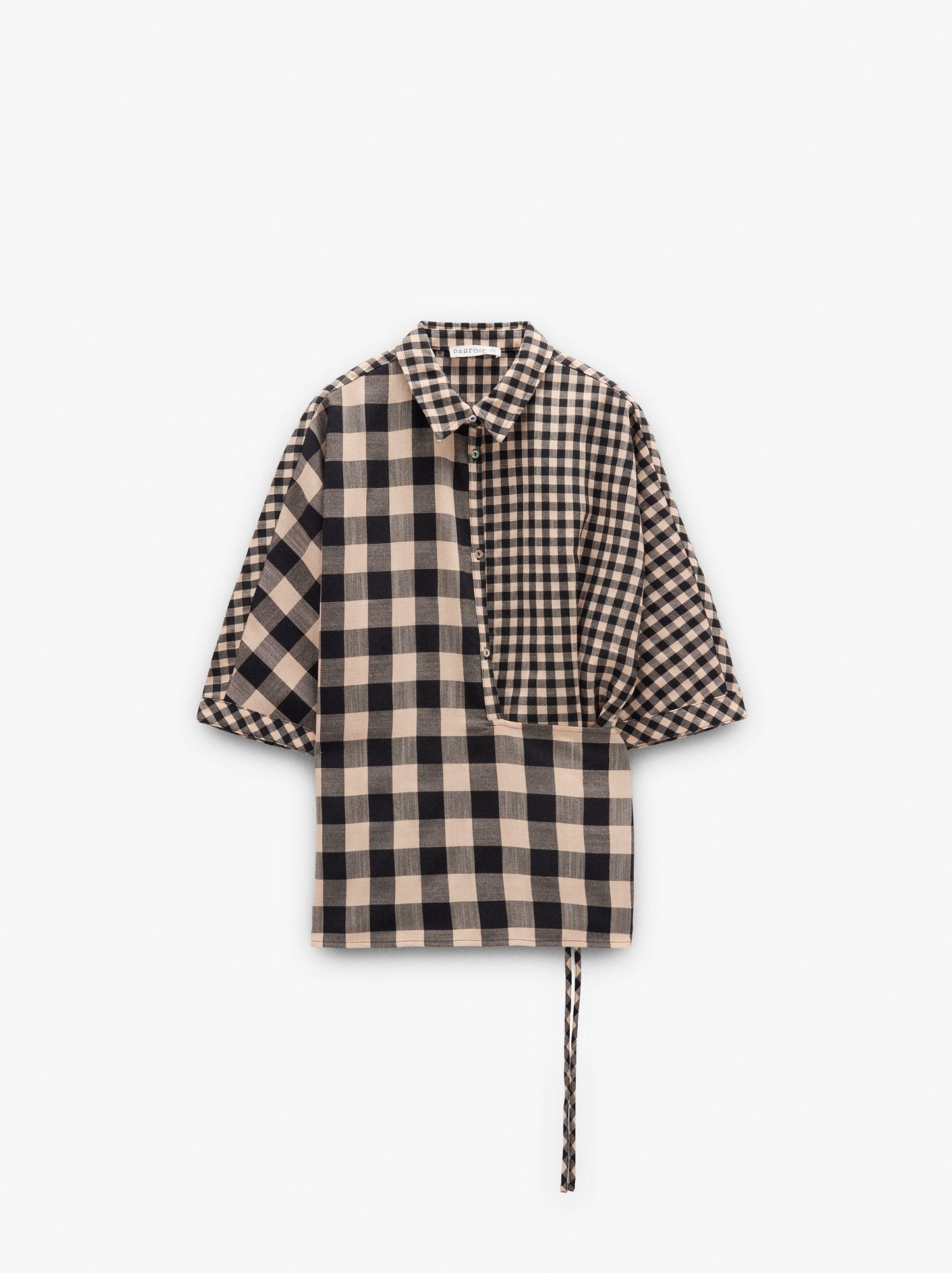 Contrast Shirt With Vichy Squares