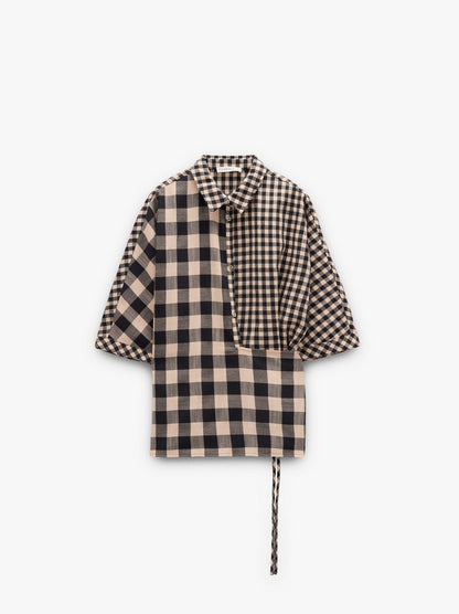 Contrast Shirt With Vichy Squares