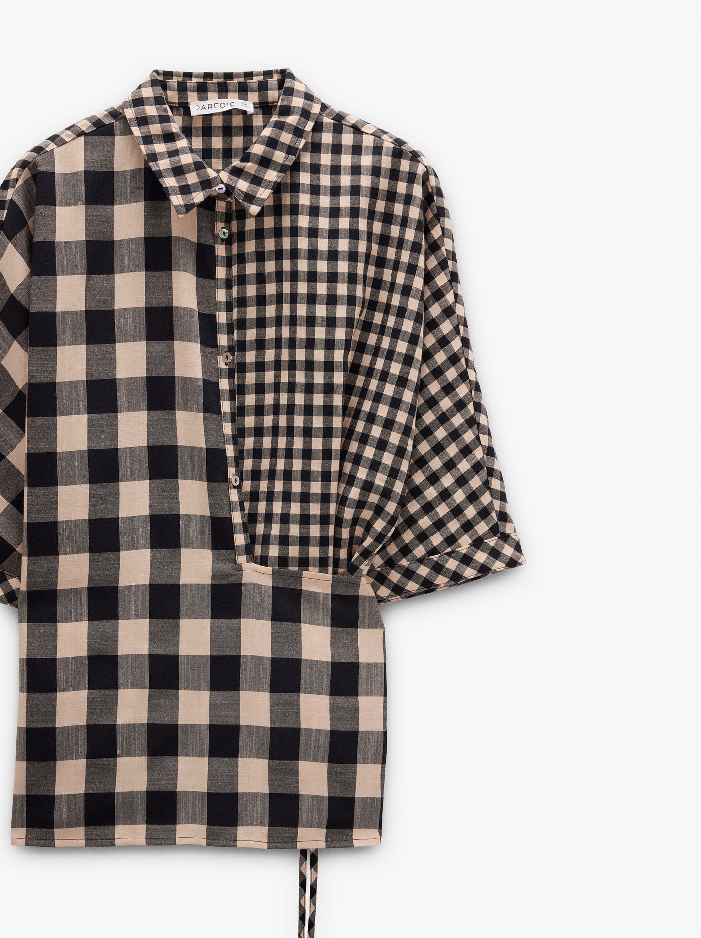 Contrast Shirt With Vichy Squares