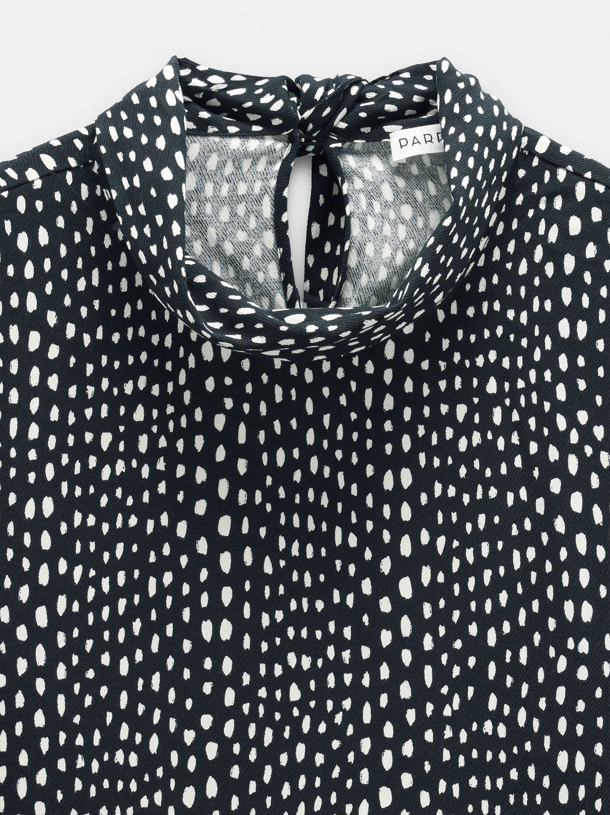 Printed High-Neck Blouse