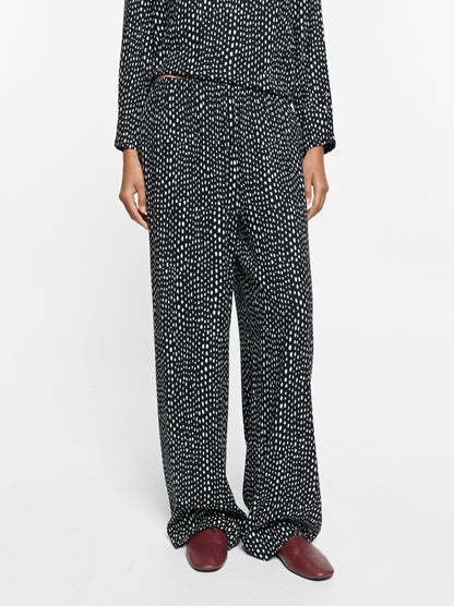 Printed Elastic Waist Trousers