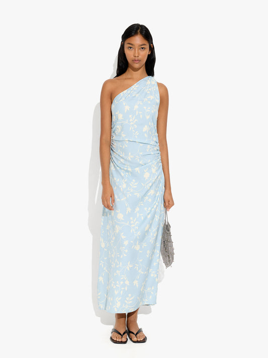 Asymmetric Dress With Floral Printed