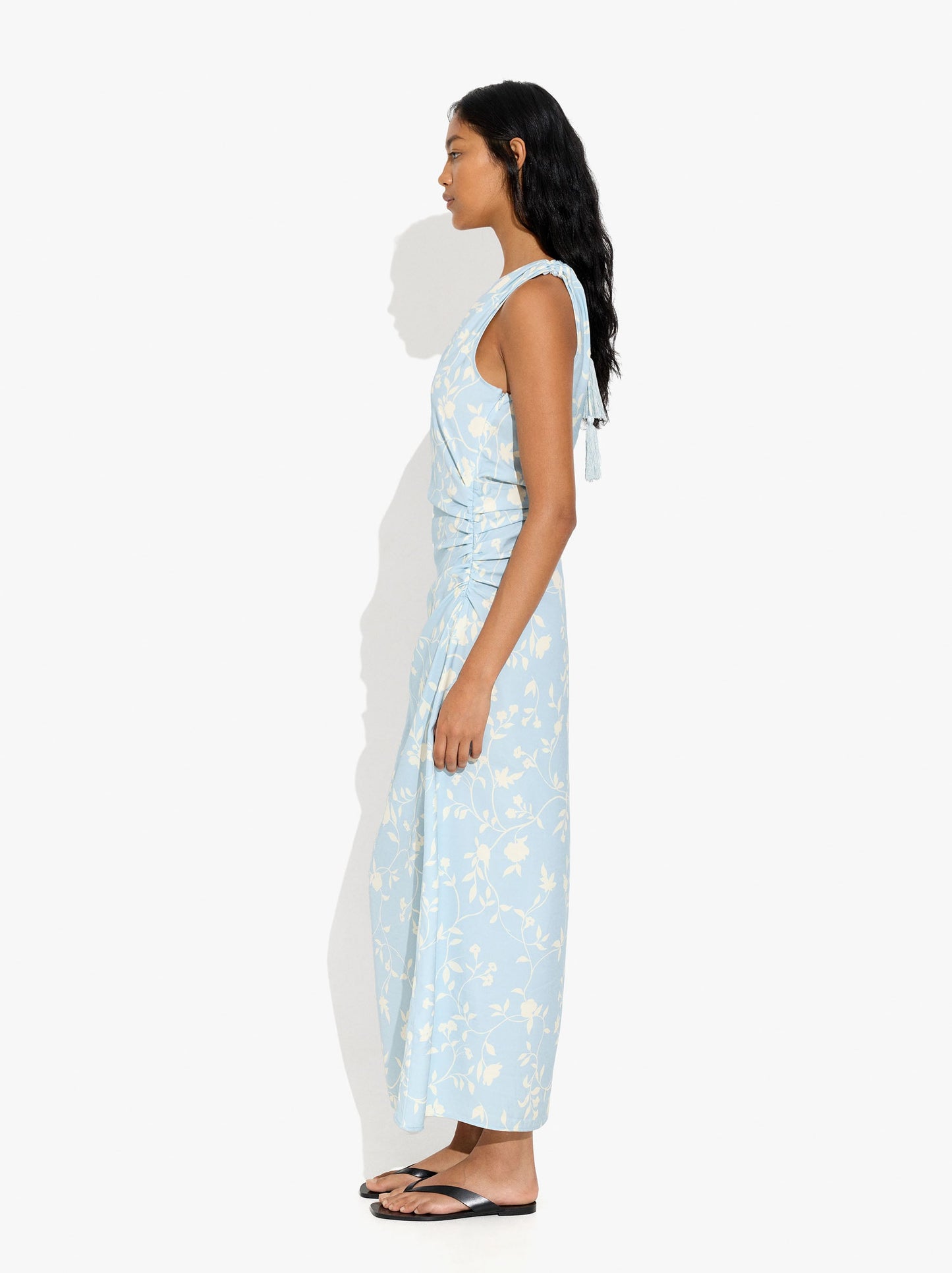 Asymmetric Dress With Floral Printed