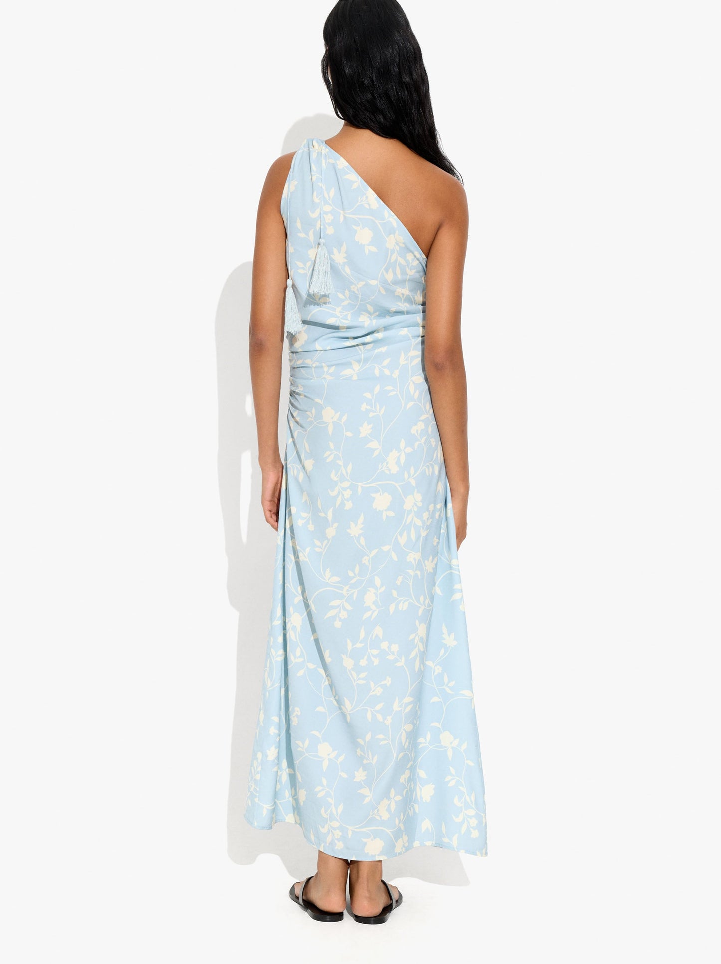 Asymmetric Dress With Floral Printed