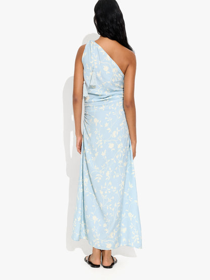 Asymmetric Dress With Floral Printed