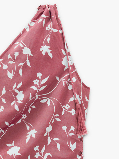 Asymmetric Dress With Floral Printed