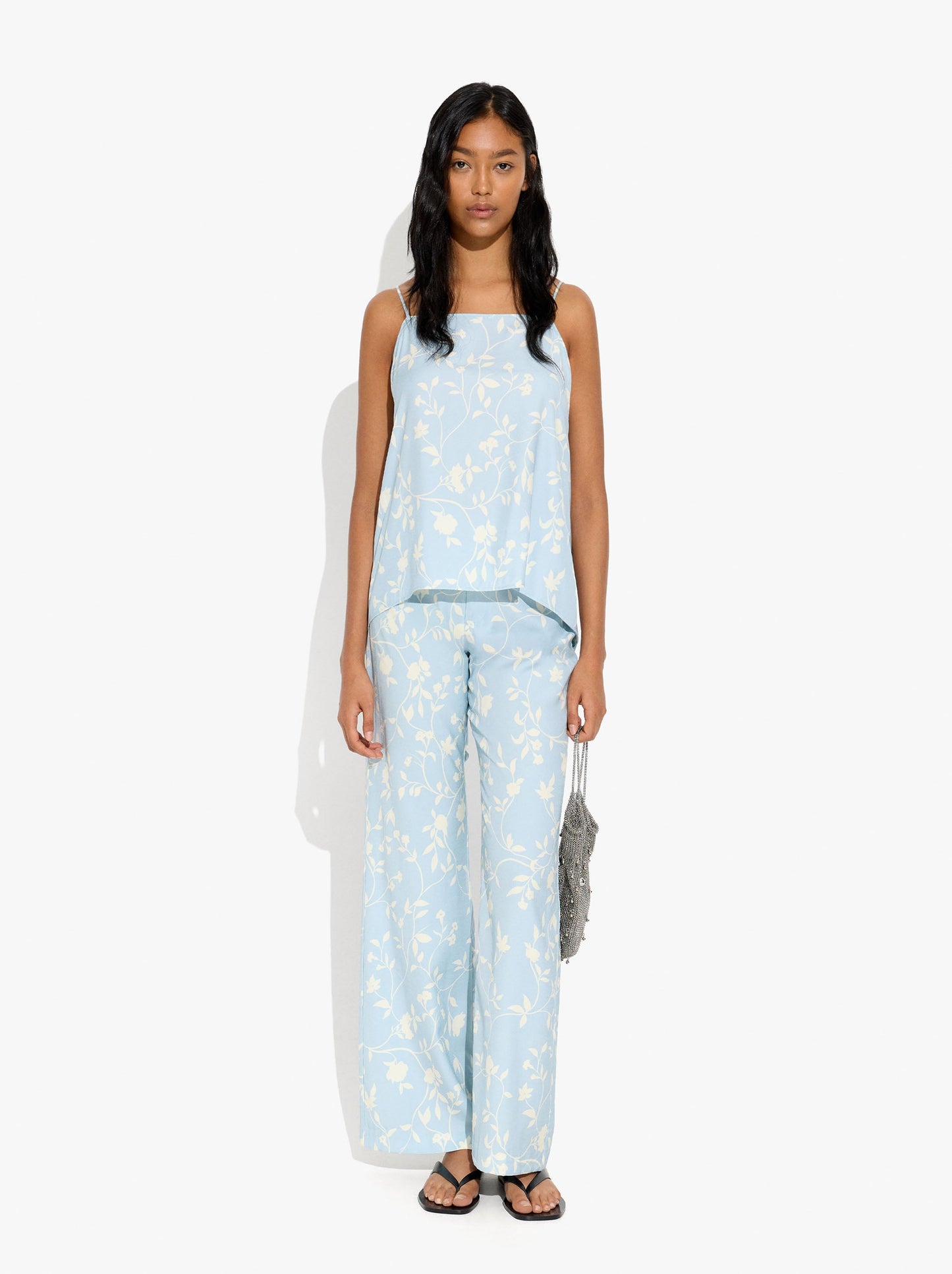 Floral Printed Strap Top