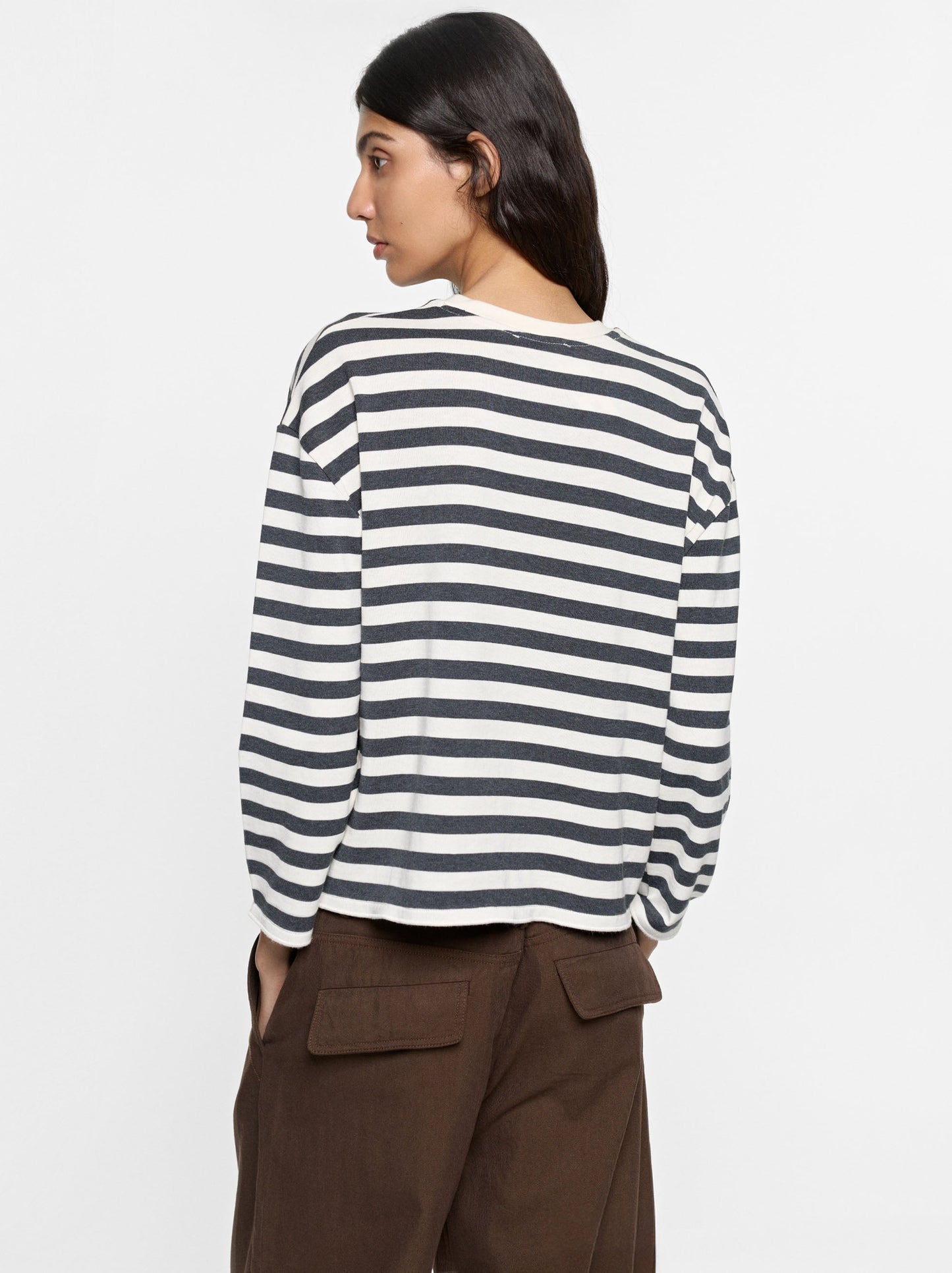 T-Shirt With Stripes And Long Sleeves