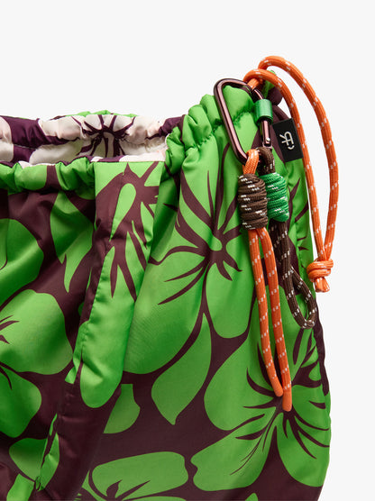 Nylon Shopper Bag Printed With Floral