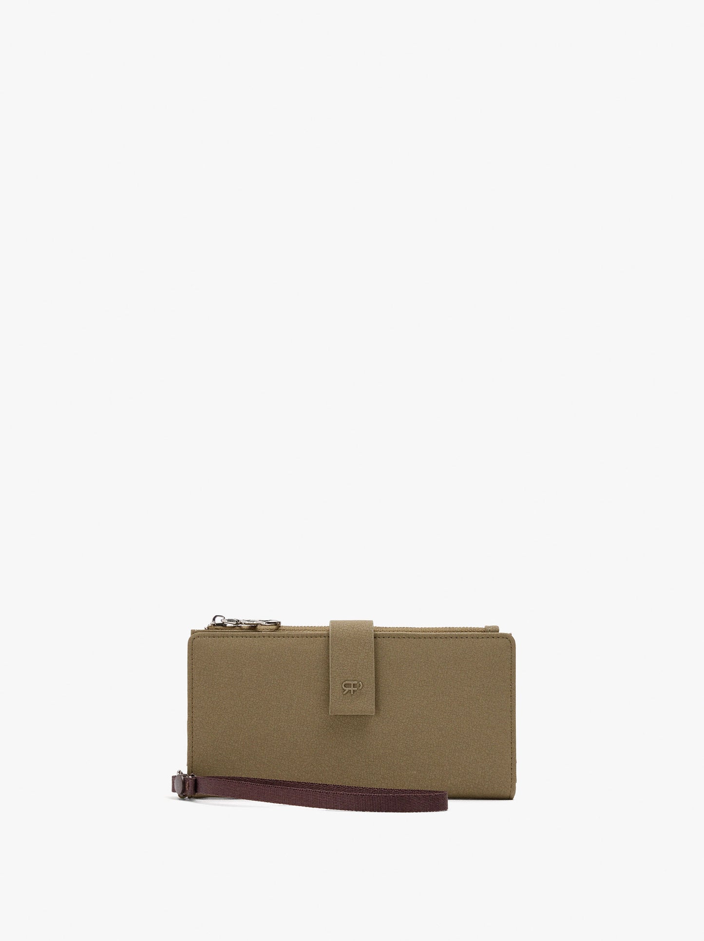 Wallet With Texture And Wrist Strap