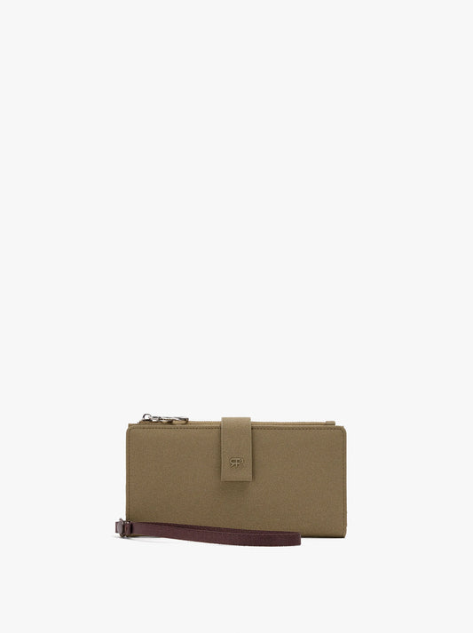 Wallet With Texture And Wrist Strap