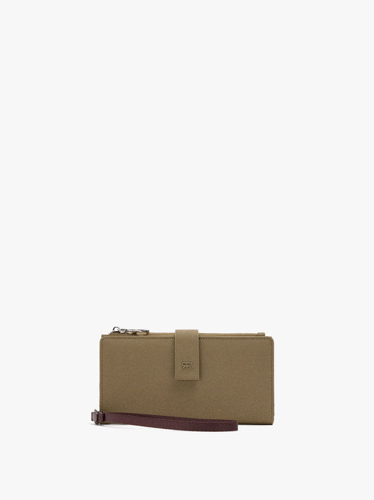 Wallet With Texture And Wrist Strap