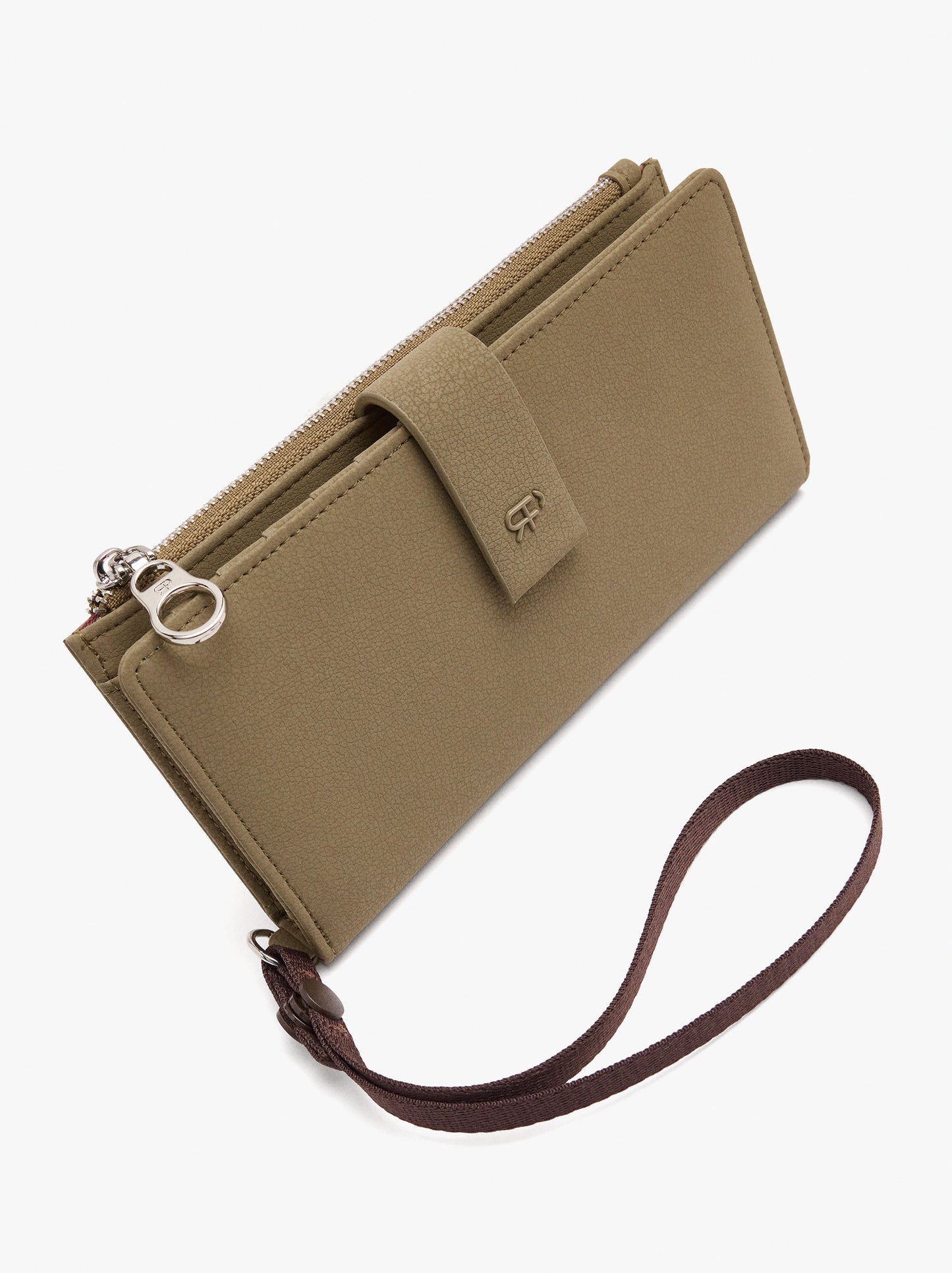 Wallet With Texture And Wrist Strap