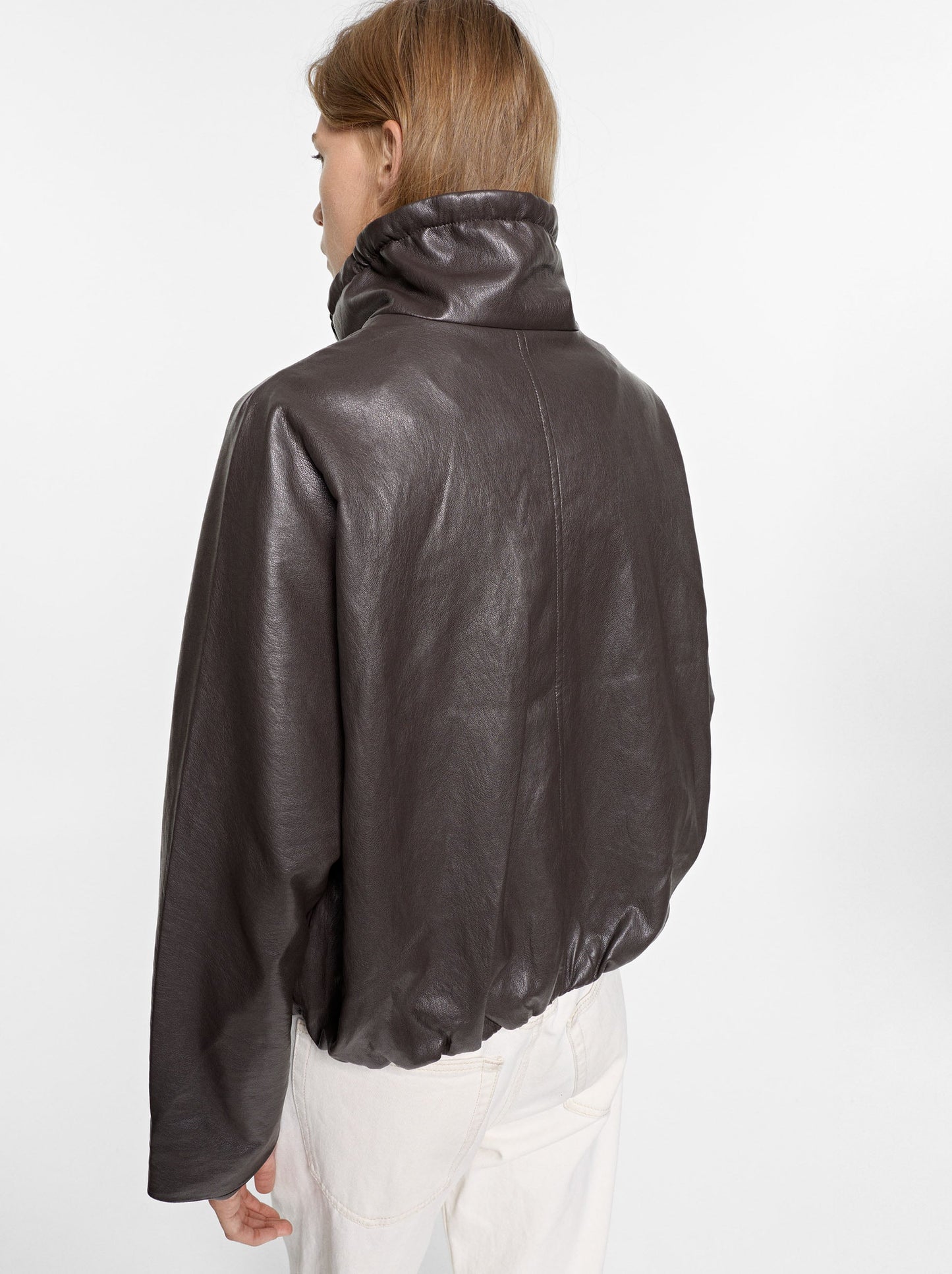 Leather-Effect Jacket With Versatile Collar