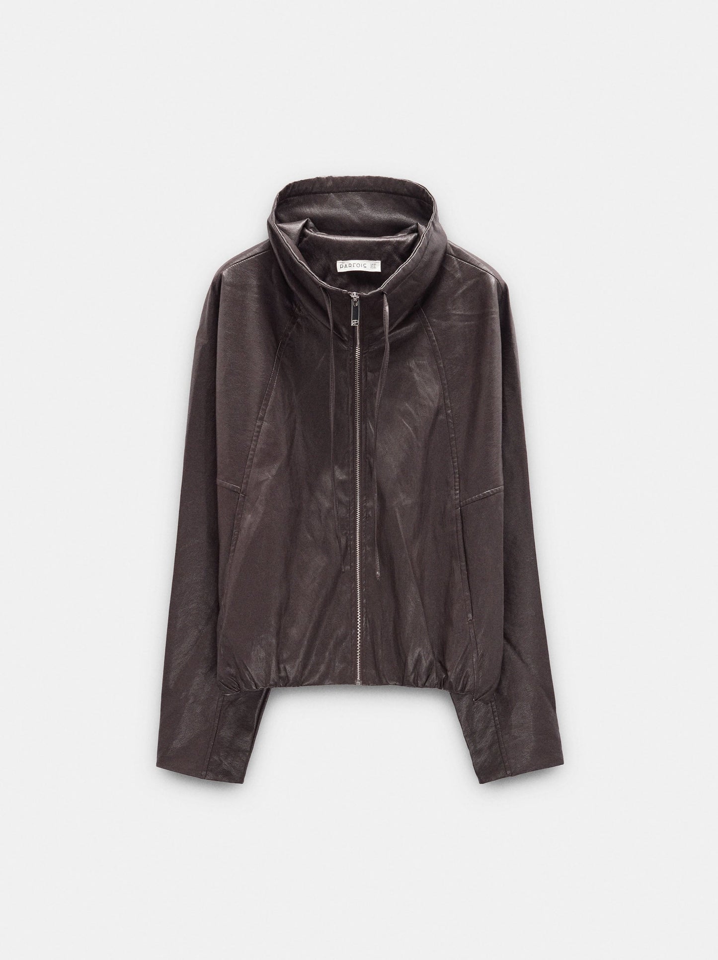Leather-Effect Jacket With Versatile Collar