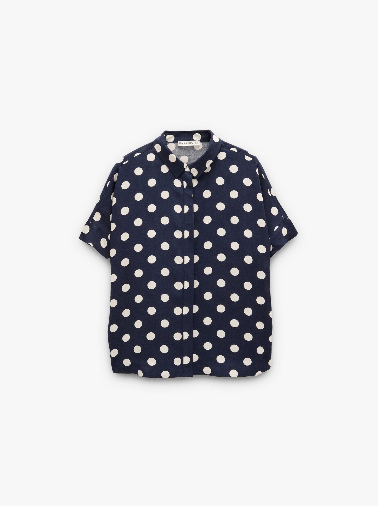 Short-Sleeved Shirt With Printed Polka Dots