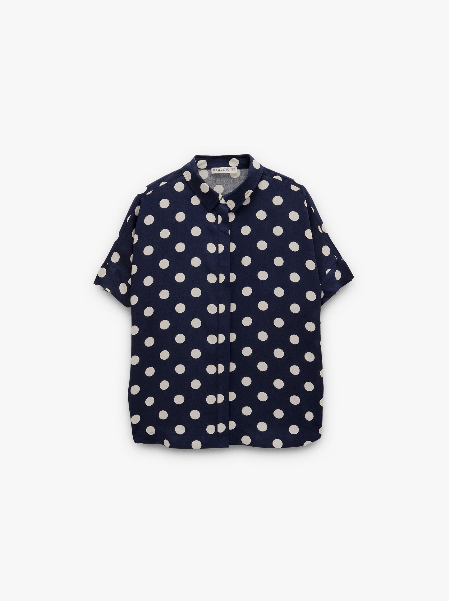Short-Sleeved Shirt With Printed Polka Dots