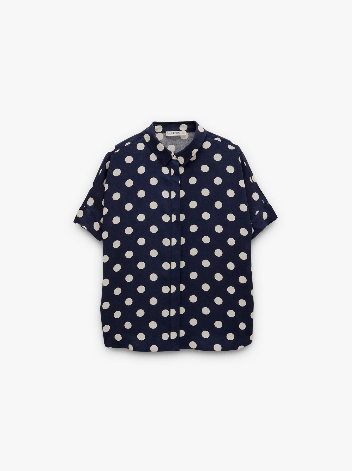 Short-Sleeved Shirt With Printed Polka Dots