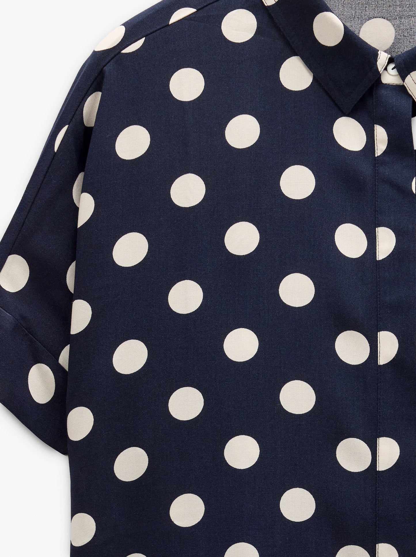 Short-Sleeved Shirt With Printed Polka Dots