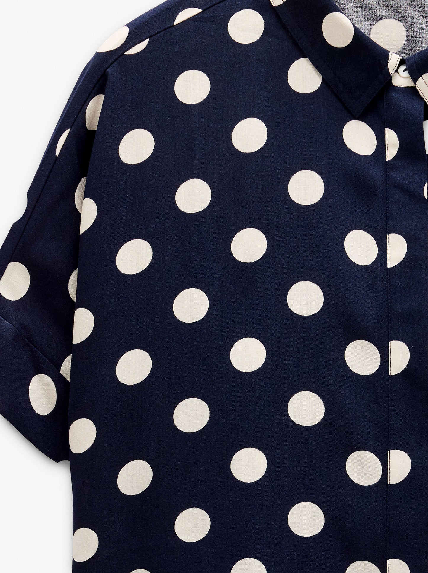 Short-Sleeved Shirt With Printed Polka Dots