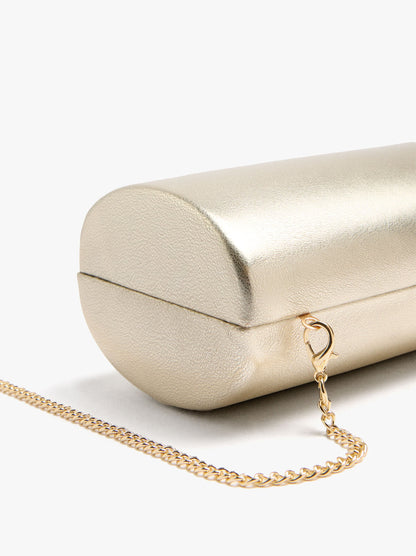 Metallic Cylindrical Party Clutch