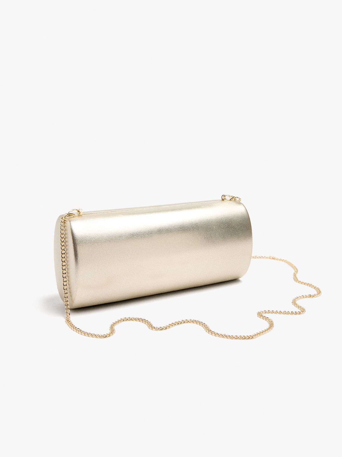 Metallic Cylindrical Party Clutch