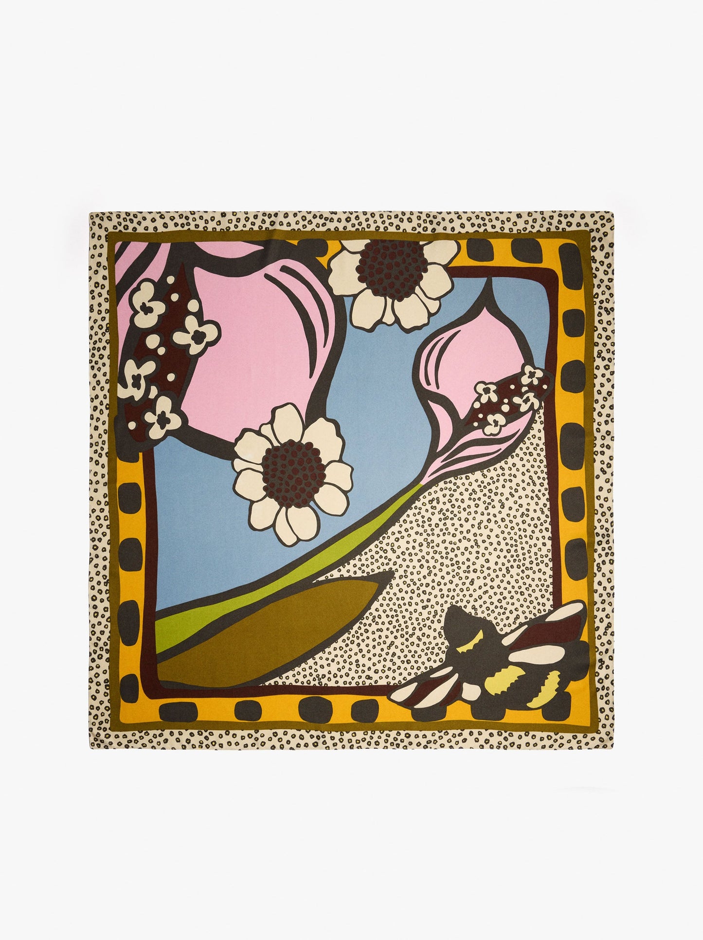 Square Scarf With Floral Print