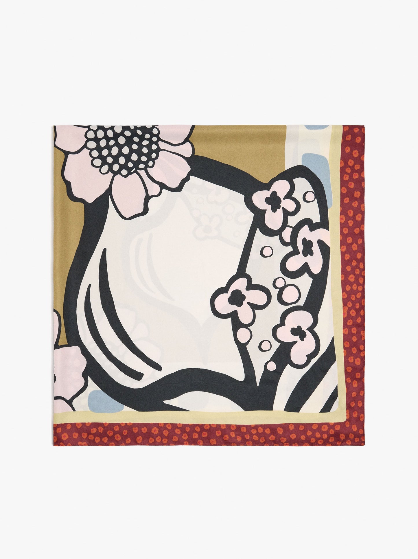 Square Scarf With Floral Print