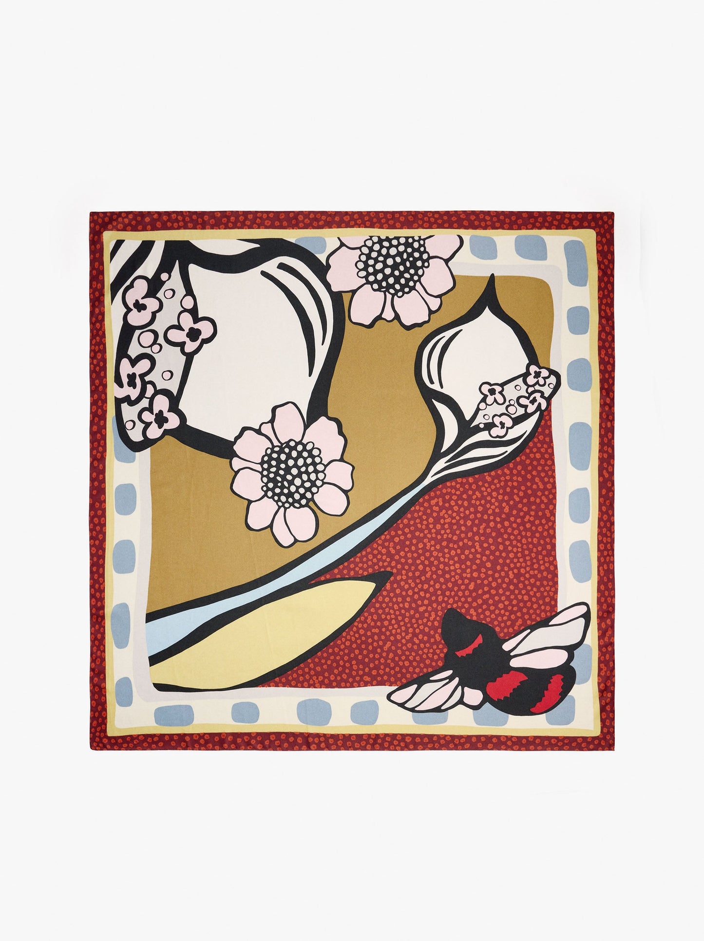 Square Scarf With Floral Print