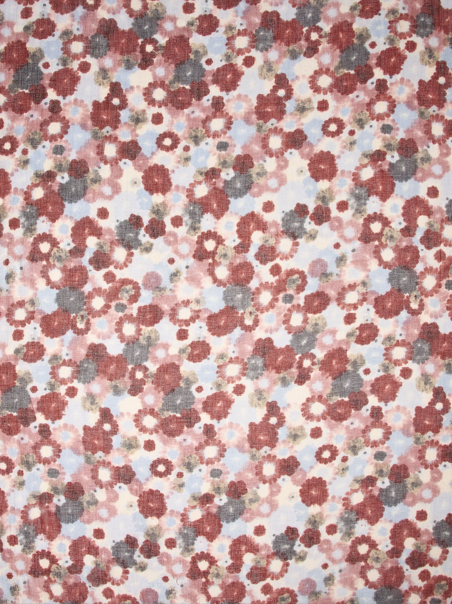 Square Floral-Printed Scarf With Tassels