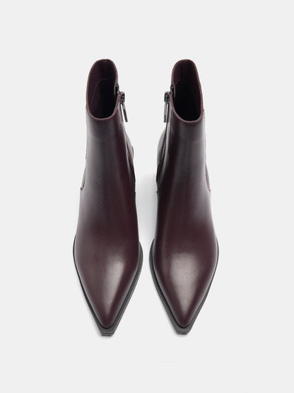 Cowboy-Style Leather Ankle Boots