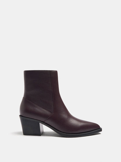 Cowboy-Style Leather Ankle Boots