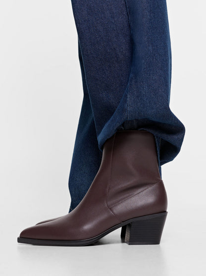 Cowboy-Style Leather Ankle Boots