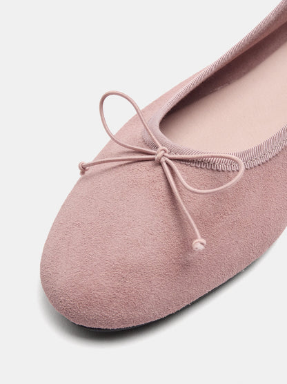 Leather Ballet Flats With A Bow