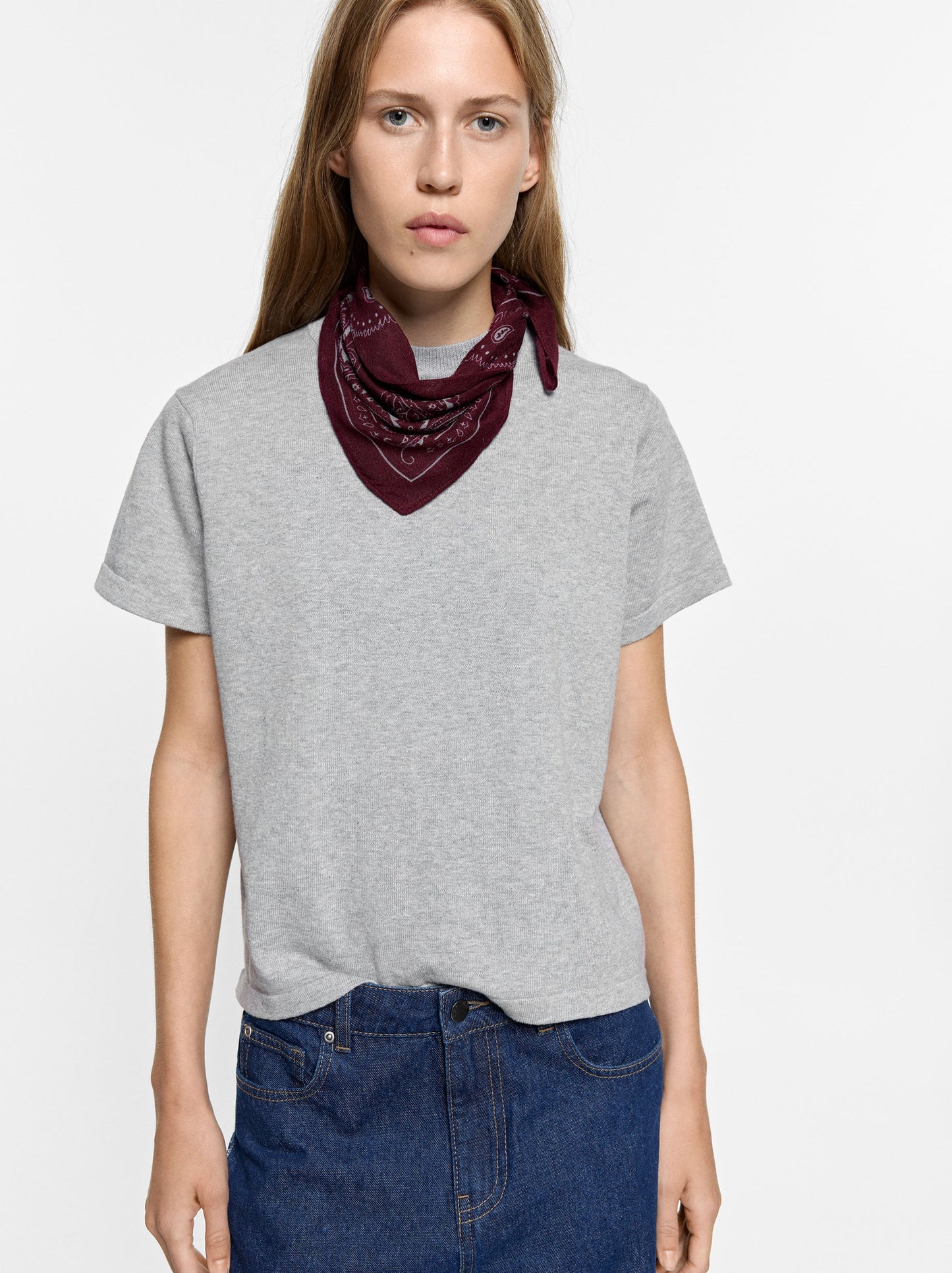 Knit Sweater With Scarf