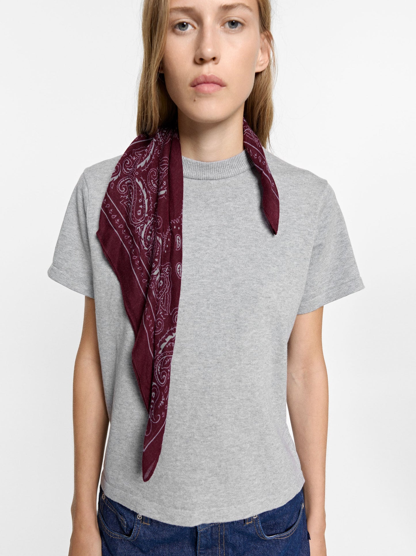 Knit Sweater With Scarf