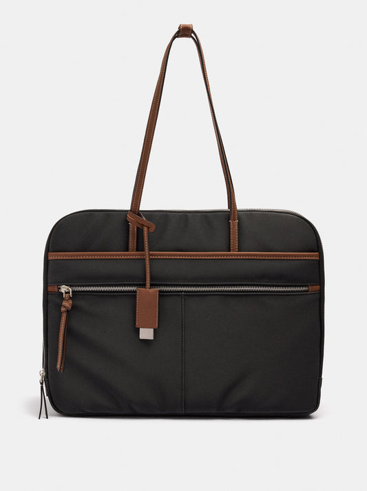15" Laptop Bag With Nylon Effect