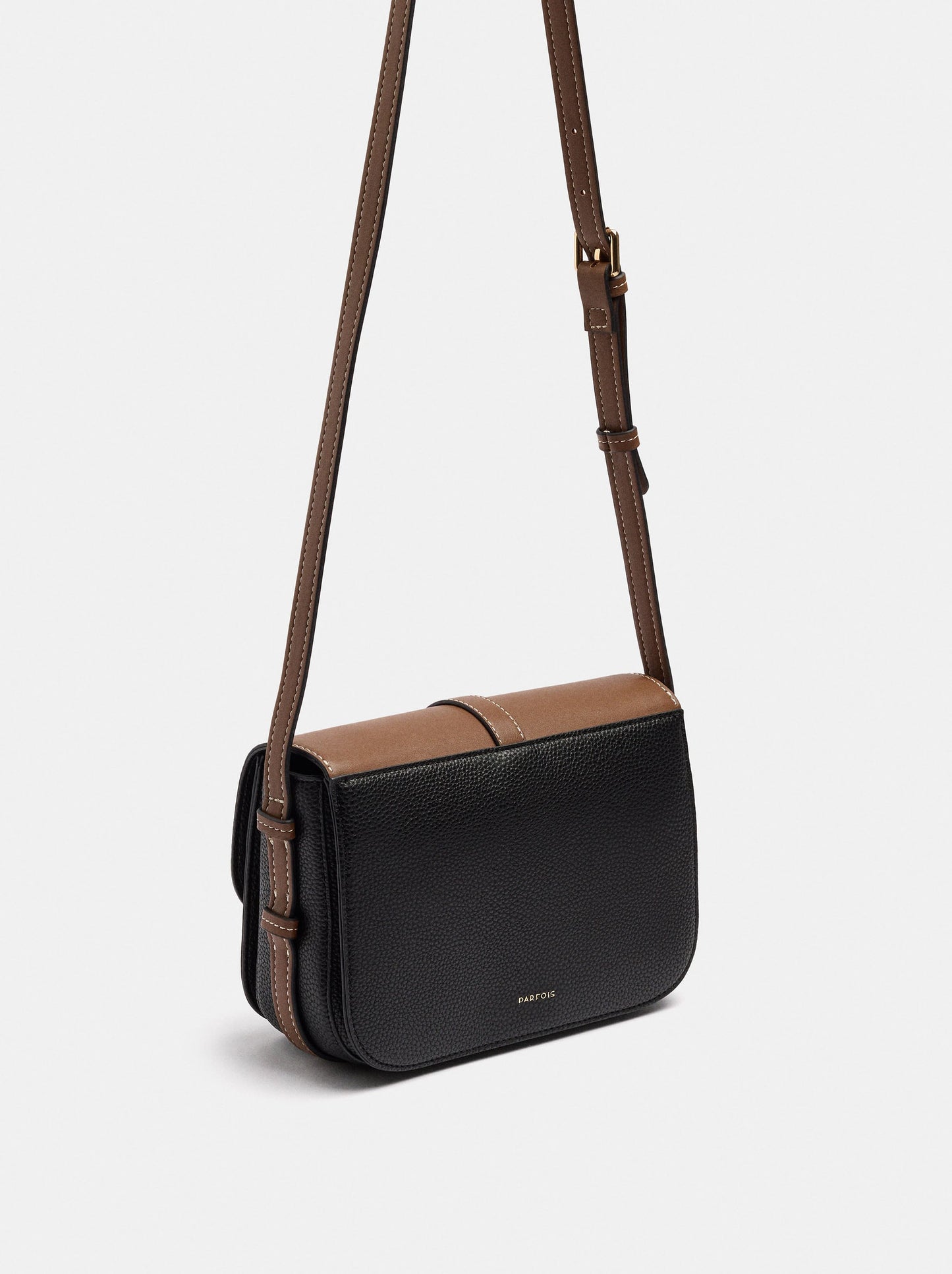Color Block Crossbody Bag With Flap