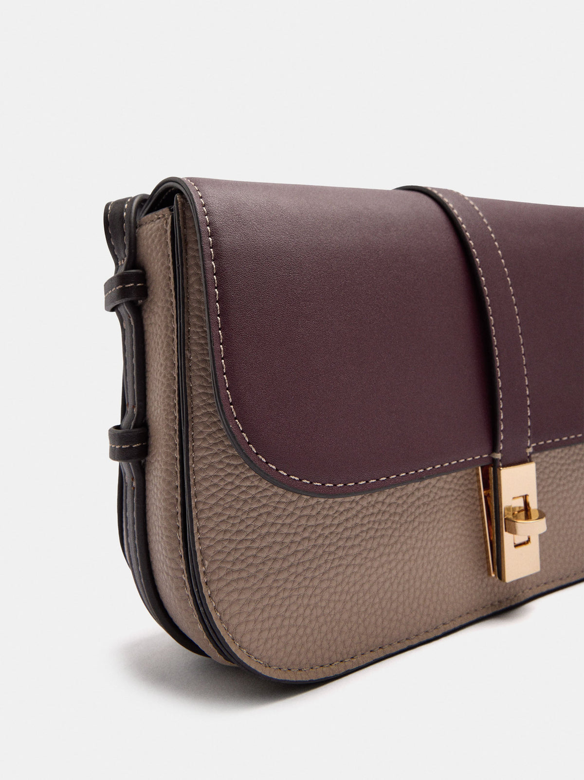 Color Block Crossbody Bag With Flap
