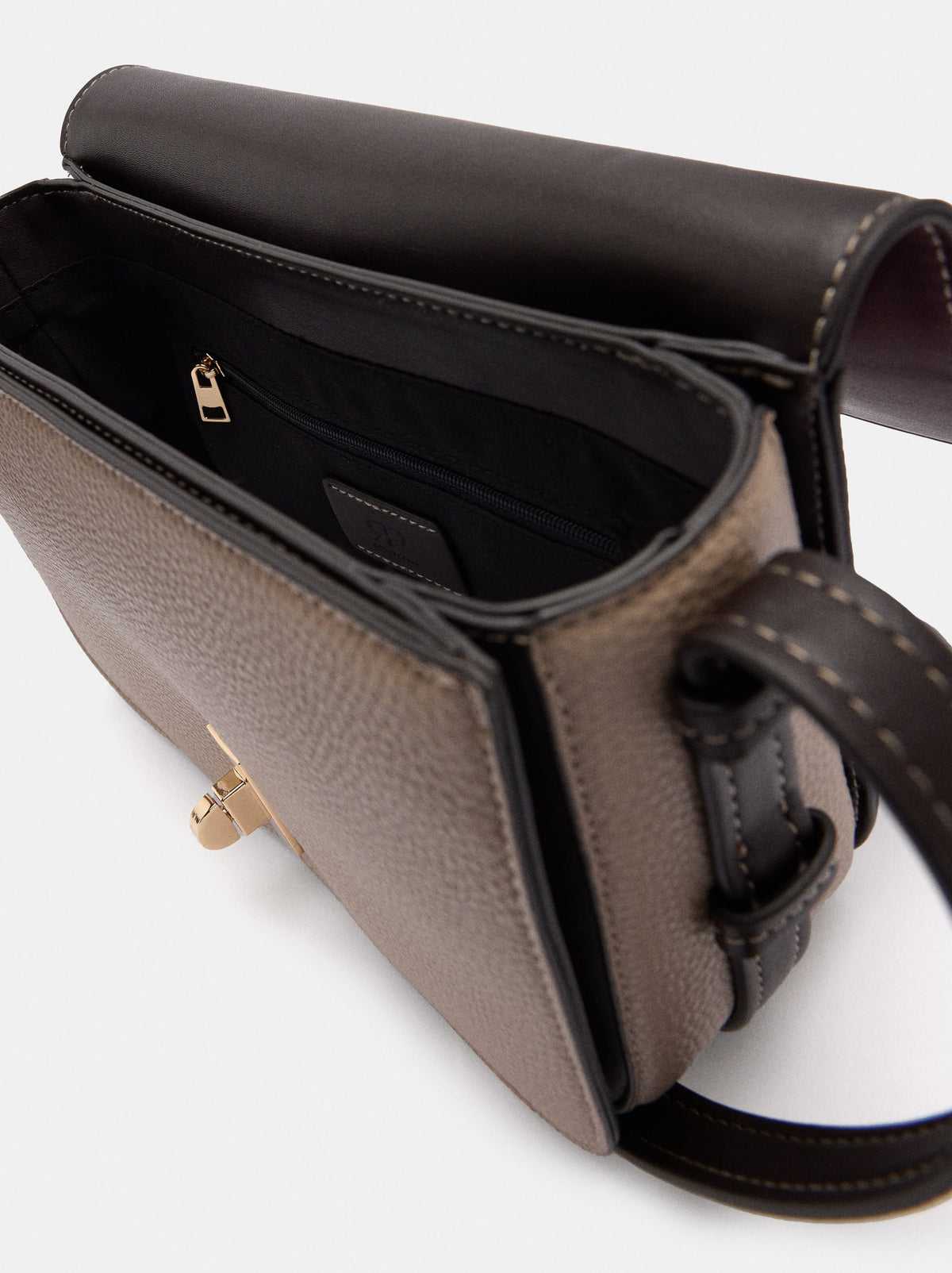 Color Block Crossbody Bag With Flap