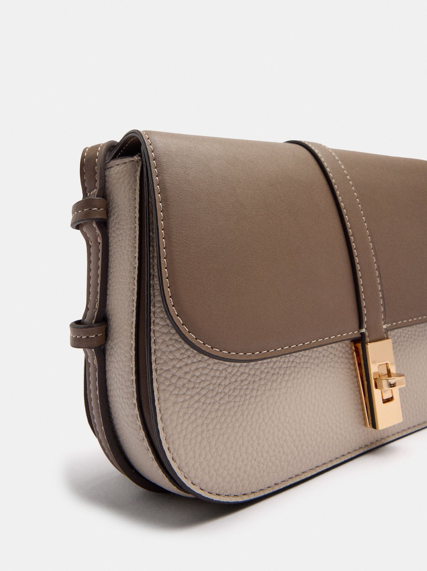 Color Block Crossbody Bag With Flap