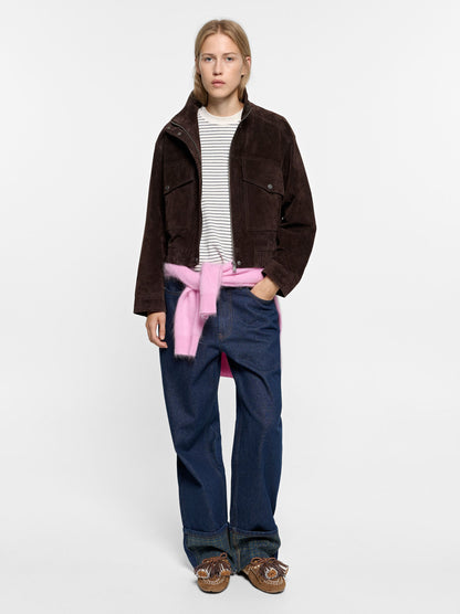 Leather Jacket With High Neck