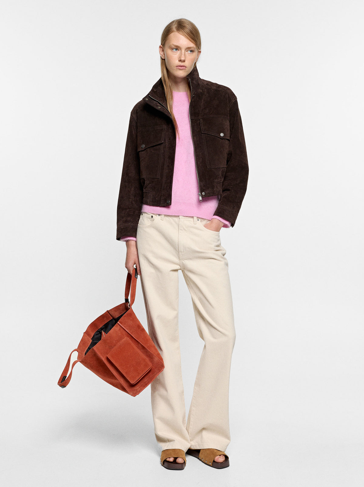 Leather Jacket With High Neck