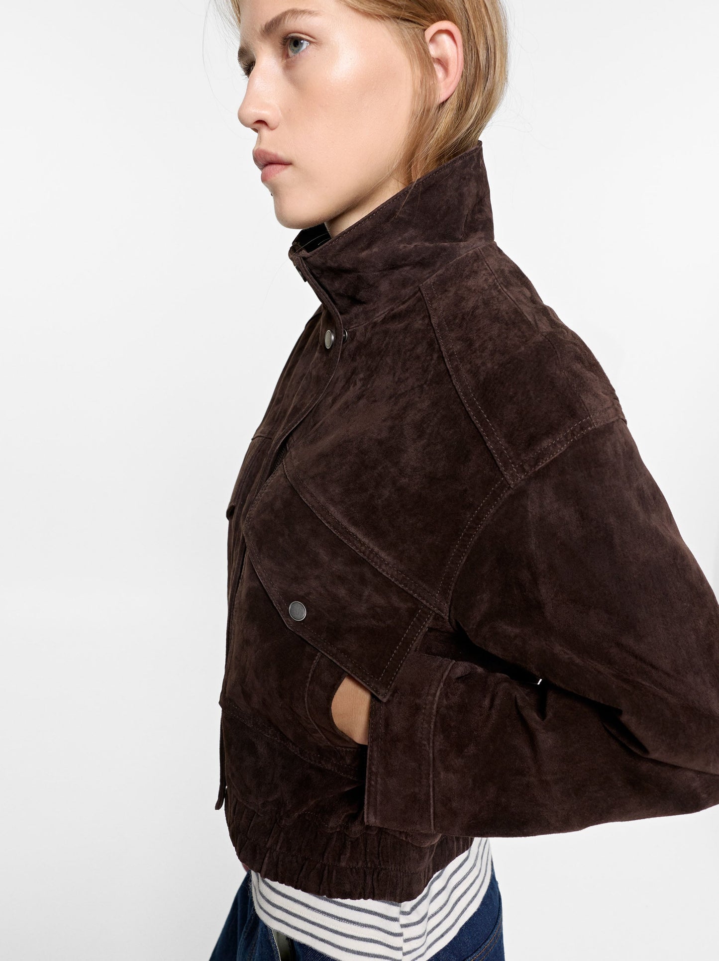 Leather Jacket With High Neck