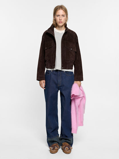 Leather Jacket With High Neck
