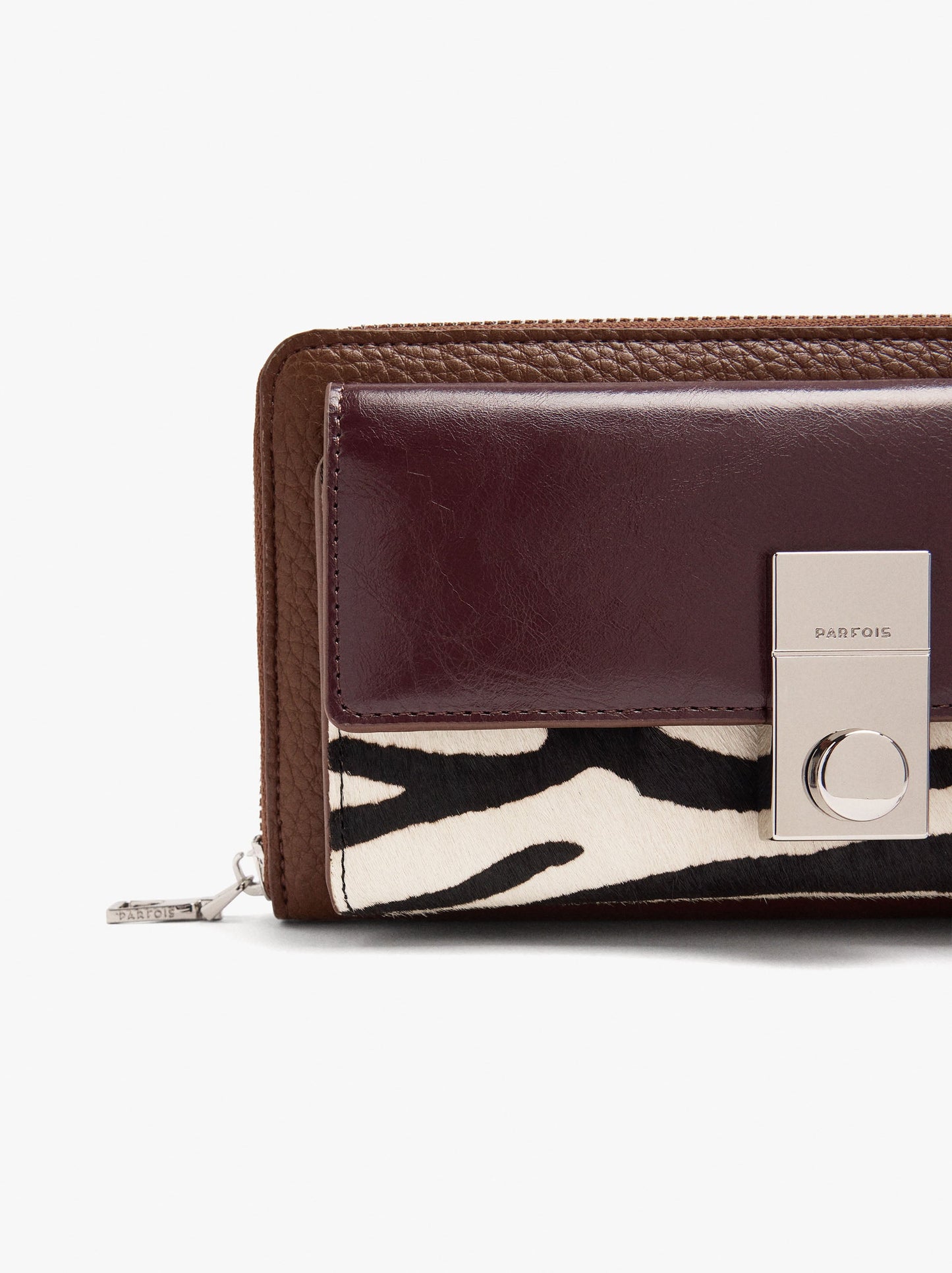 Leather-Detail Wallet With Exterior Pocket