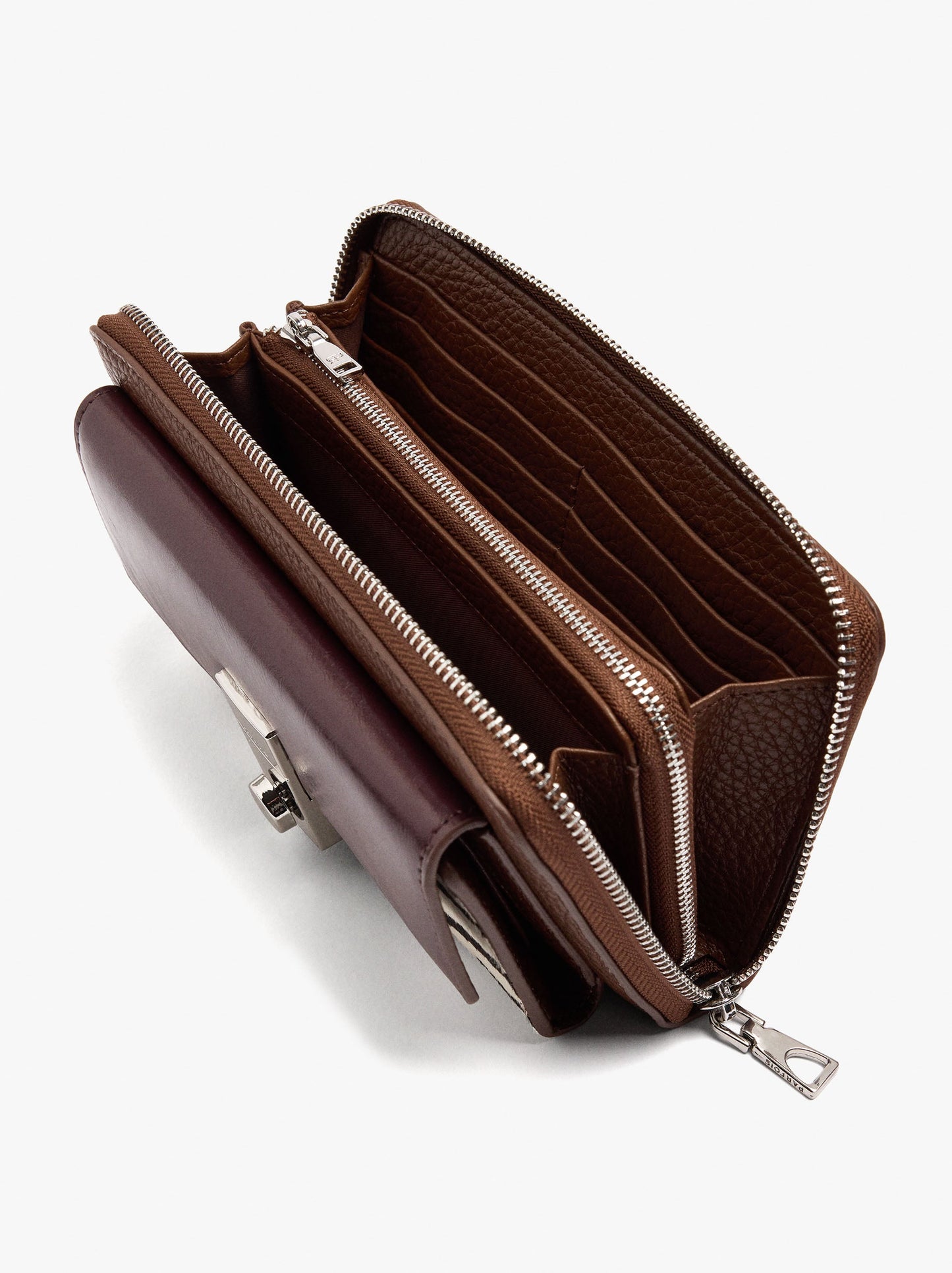 Leather-Detail Wallet With Exterior Pocket