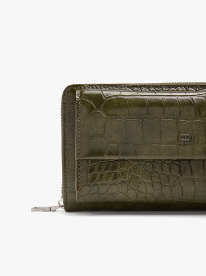 Animal-Embossed Wallet With External Pocket