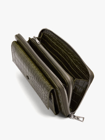 Animal-Embossed Wallet With External Pocket