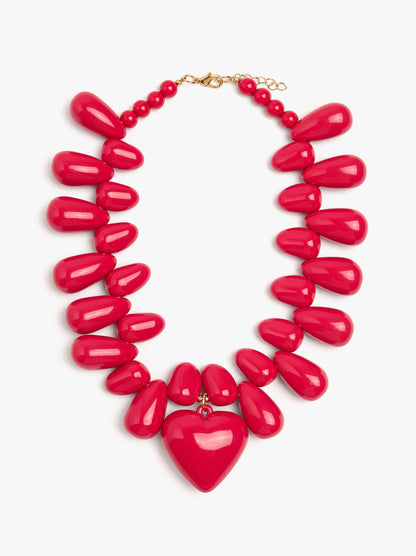Maxi Necklace With Heart Pendant